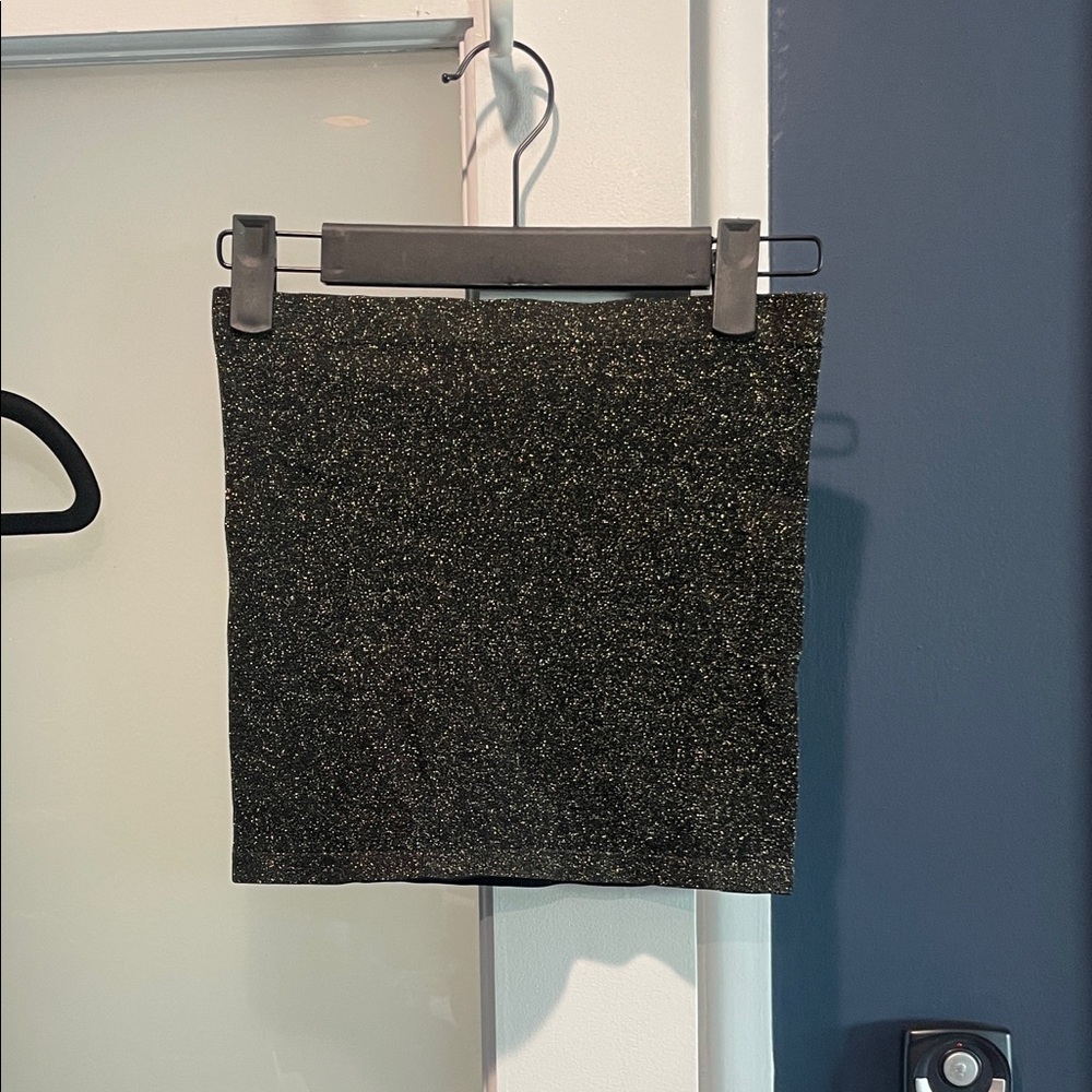 Urban Outfitters Black Glitter Crop Top